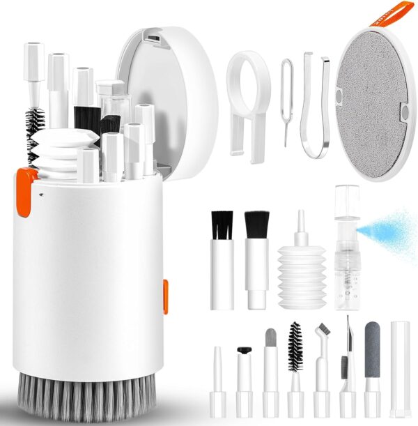 Earbud Brush Cleaning Spray for Phone 20-in-1 Electronic Device Clean Tool for Camera PC Monitor TV Tablet Car Screens