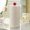 Large Capacity Press-to-raise Dustproof Organizer Brush Holder For Vanity Desktop Bathroom Countertop