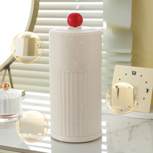 Large Capacity Press-to-raise Dustproof Organizer Brush Holder For Vanity Desktop Bathroom Countertop