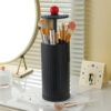 Large Capacity Press-to-raise Dustproof Organizer Brush Holder For Vanity Desktop Bathroom Countertop