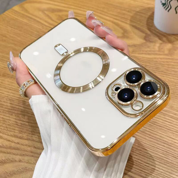 Luxury clear magnetic case for iPhone 16 Pro Max magnet case support wireless charging phone cases for iPhone 15 14 11 12 13