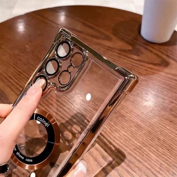 Luxury For Plating Transparent Phone Case for samsung s24 ultra s23 plus s22 s23 fe Magnetic Mobile Cover