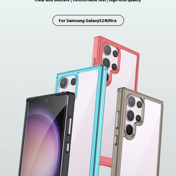 Luxury Transparent Space TPU Phone Case Grip Sublimation For Samsung Galaxy S24 Ultra Custom Logo ODM Mobile Phone Protection