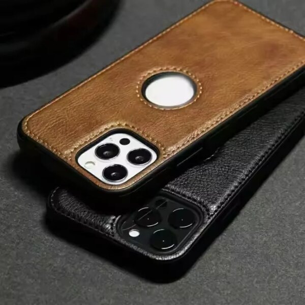 Retro Litchi Leather Luxury Phone Case for iPhone