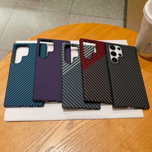 Ultra Thin Matte Pc Hard Shockproof Carbon Fiber Texture Pattern Phone Case For Samsung Galaxy S25 S24 Ultra S23 S22 Plus Note20