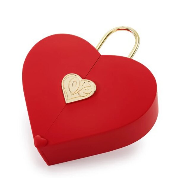 2024 double side open heart shape lock box jewelry packaging gift box with handle