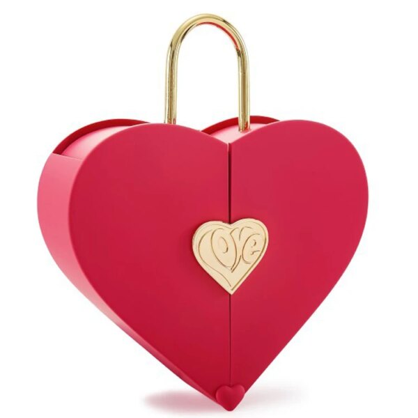 2024 double side open heart shape lock box jewelry packaging gift box with handle