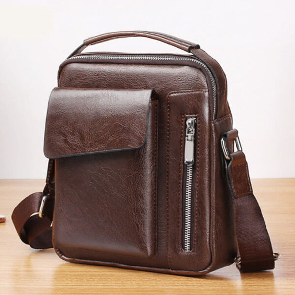 2024 NEW arrival men's pu leather bags fashion waterproof retro side bags men shoulder sling messenger bags