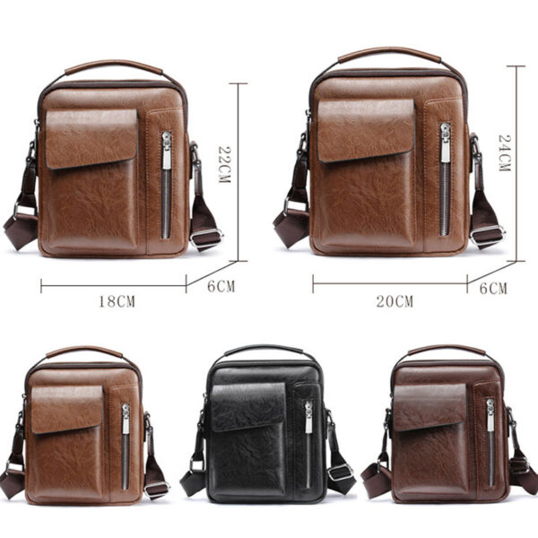 2024 NEW arrival men's pu leather bags fashion waterproof retro side bags men shoulder sling messenger bags