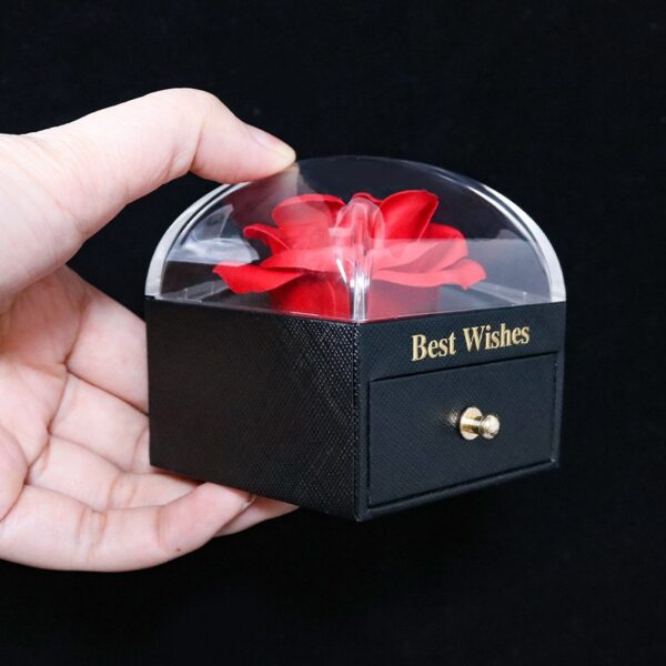 2025 Mother's Day Soap Flower Ring Pendant Box For Valentine's Day Gift Soap Rose Multiple Colors Box Of Jewelry