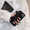 3D Leather Silicone Bow Bracelet Holder Phone Case for iphone 14 13 12 11 pro max Soft Camera Protection Cover for Samsung S21