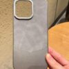 AilesTecca Luxury custom logo design phone back cover for iphone case PU leather hard PC shockproof phone case for iphone 16