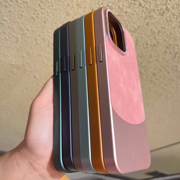 AilesTecca Luxury custom logo design phone back cover for iphone case PU leather hard PC shockproof phone case for iphone 16