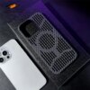 Business Carbon Fiber Heat Dissipation Case For iPhone 15 14 13 12 Pro Max Plus Hollow Magnetic PC Matte Ultra Thin Cover