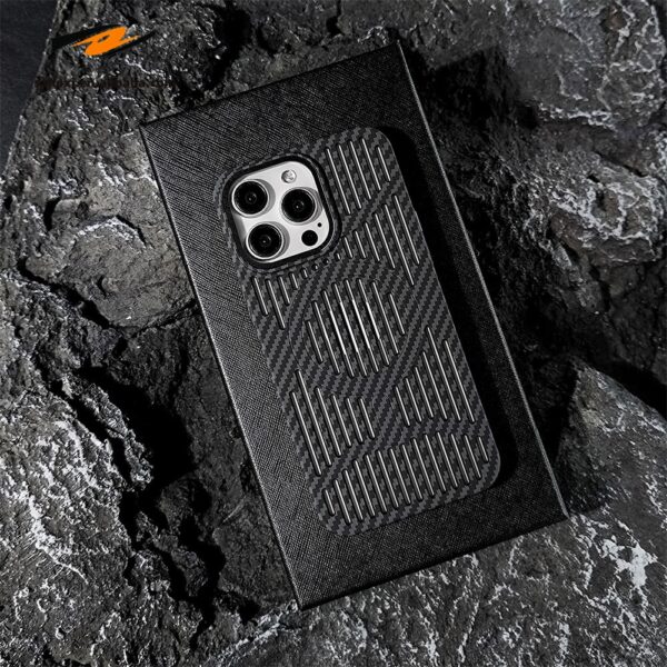 Business Carbon Fiber Heat Dissipation Case For iPhone 15 14 13 12 Pro Max Plus Hollow Magnetic PC Matte Ultra Thin Cover