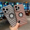 Cooling Breathable Armor Cover for iPhone16 15 14 13 12 11 Pro Max Plus Heat Dissipation Hollowing Logo View Phone Case