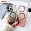Corrugated Pattern Magnetic Wireless Charge Case For iPhone 16 ProMax 16 plus 16 pro Non-slip Bumper Matte Cover