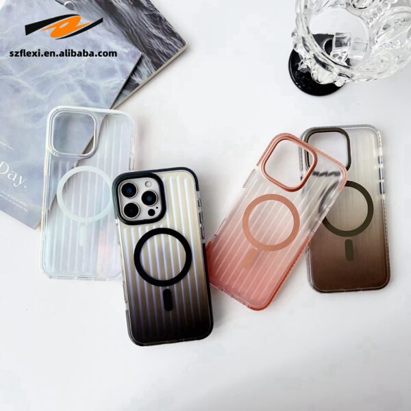 Corrugated Pattern Magnetic Wireless Charge Case For iPhone 16 ProMax 16 plus 16 pro Non-slip Bumper Matte Cover