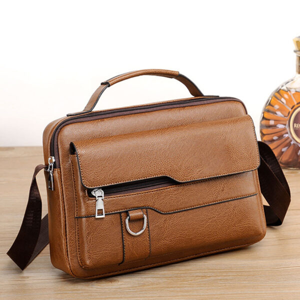 Custom Logo Crossbody Bag for Mens Shoulder Bag Portable Retro Business Travel Men waterproof PU Leather Bag