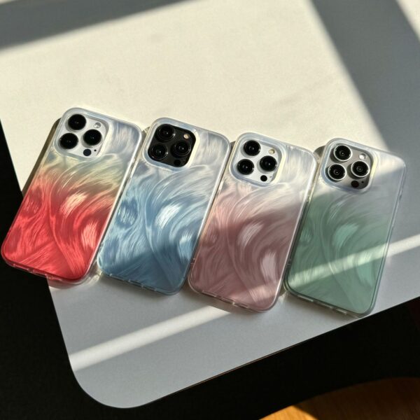 Dazzling Color Feather Gradient Phone Case Cover for IPhone 11 12 13 14 15 Pro Max Shockproof Cases