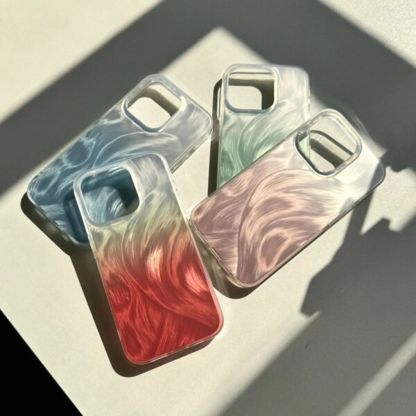 Dazzling Color Feather Gradient Phone Case Cover for IPhone 11 12 13 14 15 Pro Max Shockproof Cases