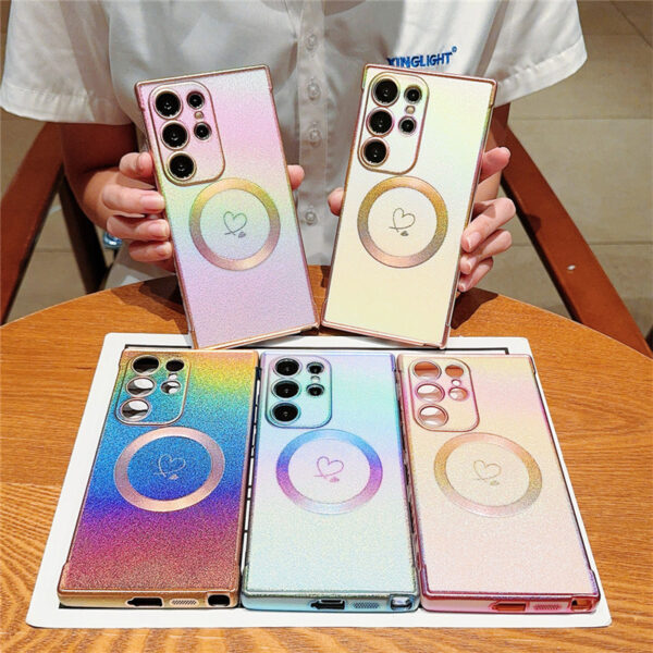 Dazzling Colourful Love Heart Magnetic Phone Case for Samsung