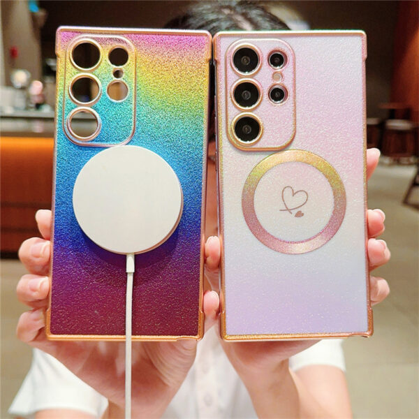 Dazzling Colourful Love Heart Magnetic Phone Case for Samsung