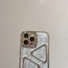 Fashion Hight End Silvery Triangle Pattern Soft Phone Case For iPhone 11 12 13 14 15 Pro Max Lens Protection Shockproof Case