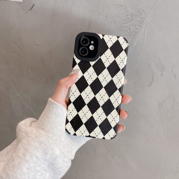 Fashion Rhomboid lattice Mobile Phone Case For iPhone 11 12 13 14 15 Pro Max Plus Shockproof Soft Protector Cover