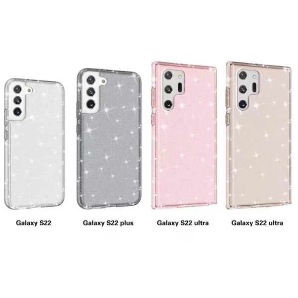 Flash Glitter Luxury Clear Protective Cases For Samsung Galaxy S24 S23 S22 Ultra S21Plus Sturdy Hard Back Cover