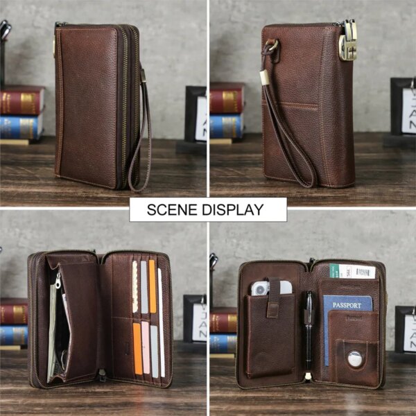 Ga192 Custom man handmade Pouch Plain designer clutch bag for Men Large Luxury Customizable Real Genuine Leather fashion bag