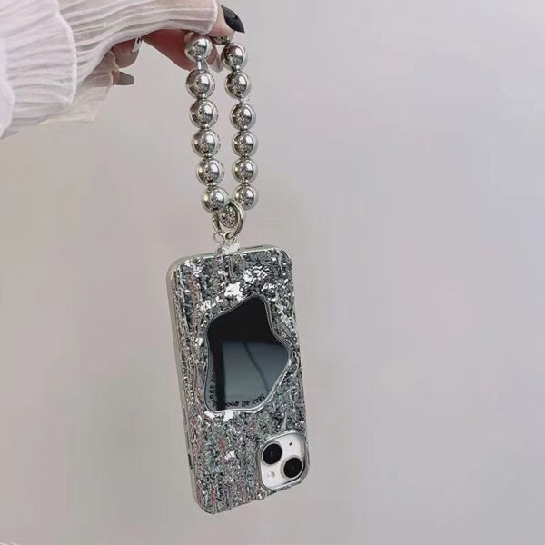 Glitter Shining 3D Rock Feeling Mobile Phone Case For iPhone 15 14 13 12 11 Pro Max Mirror Relievo Phone Case