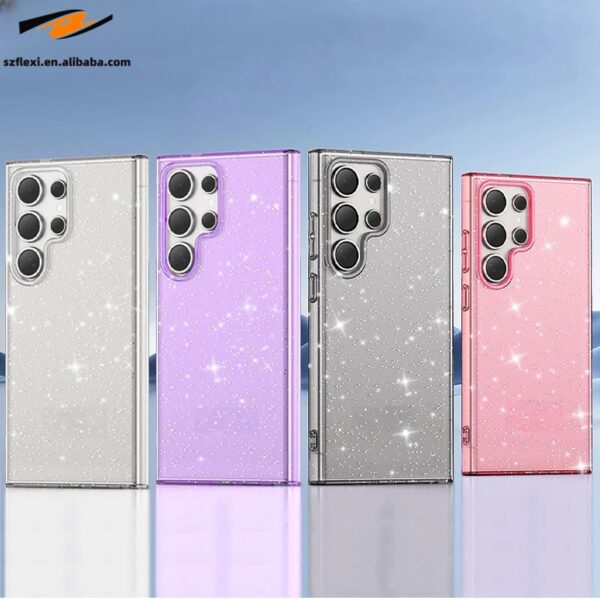 Glitter Shiny Candy Color Phone Case For Samsung S24 Ultra S23 Plus S24 Plus S22 Ultra Hard PC Shatter-resistant Cover