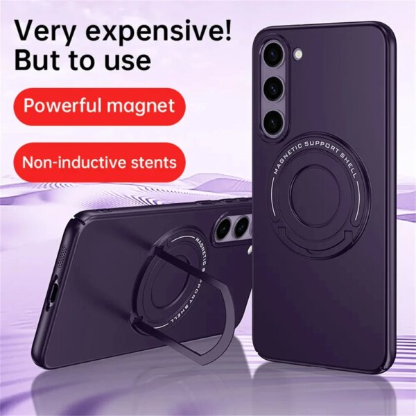 Hidden Lever Bracket Magnetic Phone Case For Samsung S24 S24Plus S24Ultra S23 S23Plus S23Ultra Metal Holder phone cover