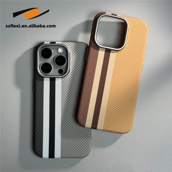 Hit Color Carbon Fiber Texture Case For iphone 16 15 14 13 12 Pro Max Metal Lens Wireless Charging Hard Cover