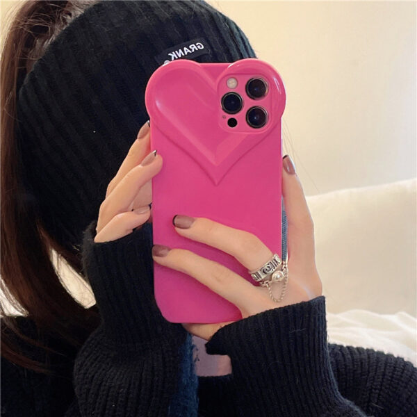 Ins Cute Love Heart Wrist Chain Bracelet Phone Case For iPhone 11 12 13 14 pro max case Rose Red Shell