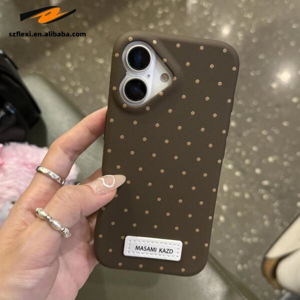 Ins Style Heart-shaped lens frame Phone Case For iPhone 16 15 14 13 12 Pro Max Plus Wave Point Texture Silicone Case