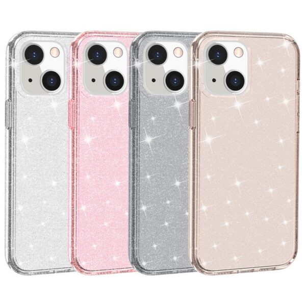 Luxury Clear Transparent Glitter Shiny Case For iPhone 14 13 15ProMax 11 12 Mini 12Pro 13Pro XS X XR 7 8 Plus Hard Phone Cover