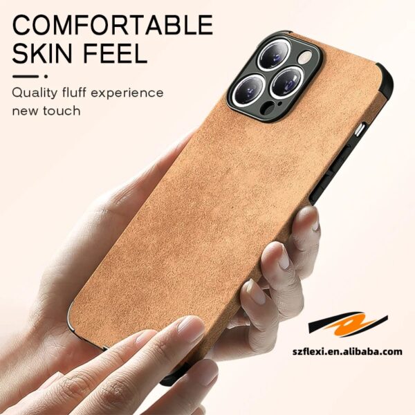 Luxury Lambskin Leather Phone Case For iPhone 15 14 13 12 11 Pro Max Mini X XS XR Retro Solid Color Soft Silicone Cover