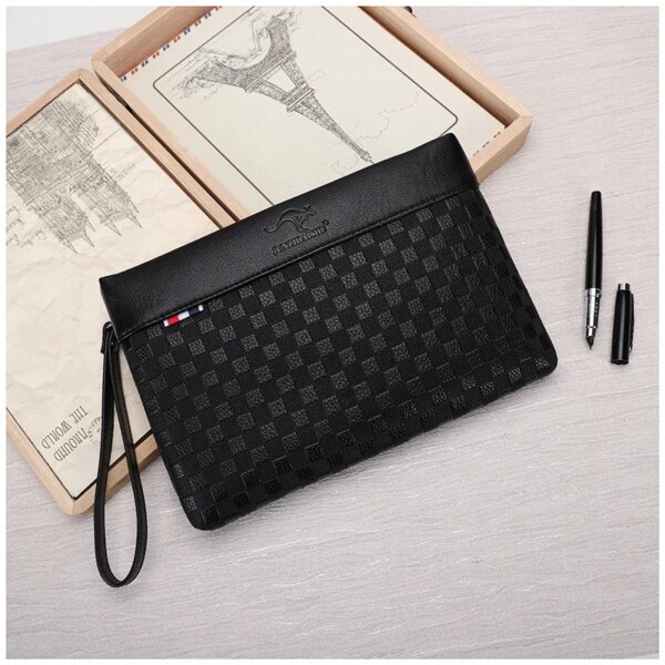 Men's Clutch Bag Leather Men Wrist Fashion Business Clutch Wallet Man Envelope Cow Leather Hand Bags