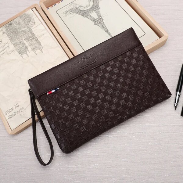 Men's Clutch Bag Leather Men Wrist Fashion Business Clutch Wallet Man Envelope Cow Leather Hand Bags