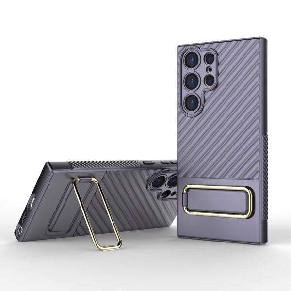 Metal Kickstand Non-Slip Soft Bracket Phone Case For Samsung Galaxy S23 Ultra S23 Plus S24 Ultra Slim Anti-drop Cover