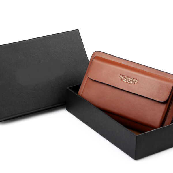 Popular Customized Logo Men's Bag Business Handbag high quality waterproof men's long style pu leather wallet