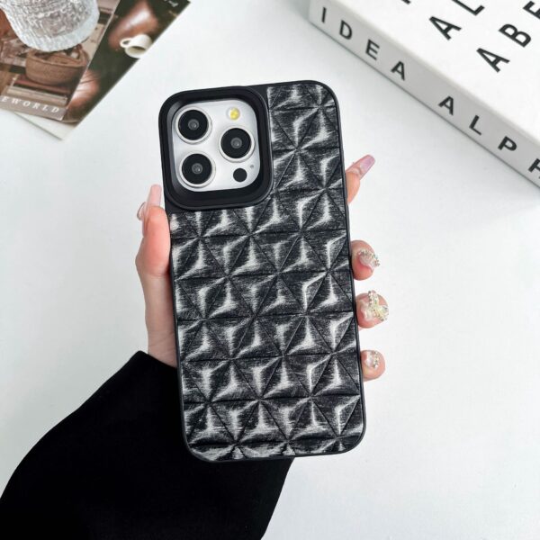 Retro Argyle Luxury Kajsa Glamorous Dazzle For iPhone 15 Pro Max Leather Back Case Metal lens Protector Phone Cover