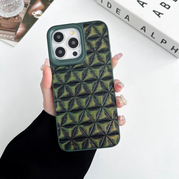 Retro Argyle Luxury Kajsa Glamorous Dazzle For iPhone 15 Pro Max Leather Back Case Metal lens Protector Phone Cover