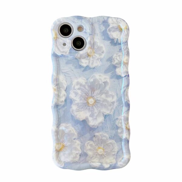 Retro Oil Painting Flowers Shockproof Laser Case For iPhone 12 Pro Max 11 13 14 Pro Max 15 Silicone All-Inclusive Cover