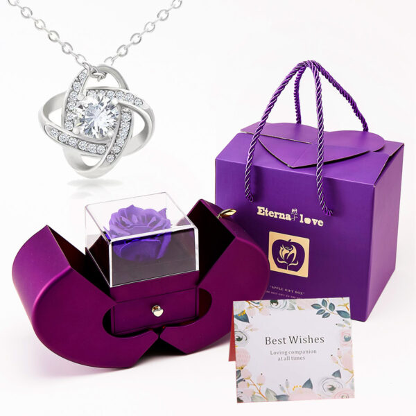 Valentines Day Gift Christmas Gift Custom Photo Projection Necklace With Apple Gift Box Card Set Package For Women Couple