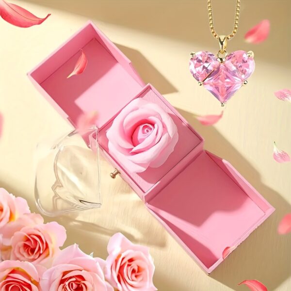 Valentines Mothers Day Gifts 2025 Preserved Eternal Rose Jewelry Box Single Rose Drawer Ring Necklace Packaging Jewelry Box