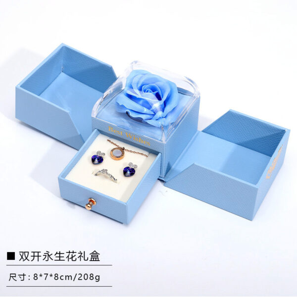 Valentines Mothers Day Gifts 2025 Preserved Eternal Rose Jewelry Box Single Rose Drawer Ring Necklace Packaging Jewelry Box