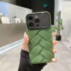 Weave Pattern Soft Silicone Soft Camera Lens Protection Case For iPhone 11 12 13 14 15 Pro Max Shockproof Solid Color Cover